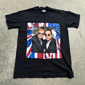 VTG Elton John Billy Joel 1995 Tour Graphic Band Tee S/L Retro Classic Music